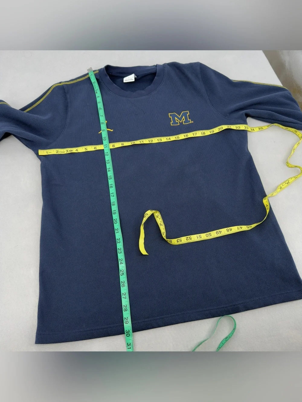 Jordan University Of Michigan Navy Blue Thermal Long Sleeve Sz Large